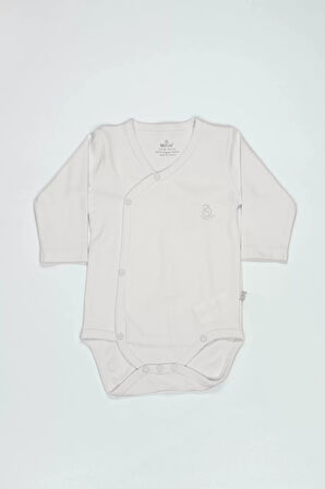 Bistyle Organik Natural Basic Style Kruvaze Uzun Kol Body Bs17102 Ekru
