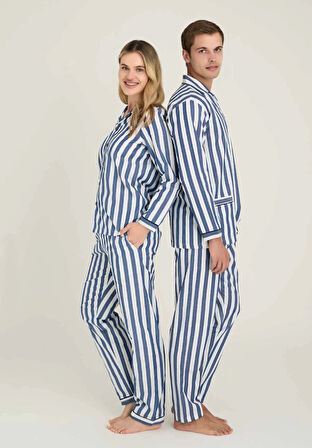 Freshness 4007 Kadın Uzun Kol Çizgili Gaffuriye Pijama Takımı