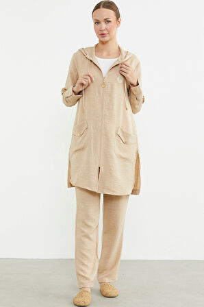 Sementa 76473 Büyük Beden Keten Görünümlü Üçlü Takım