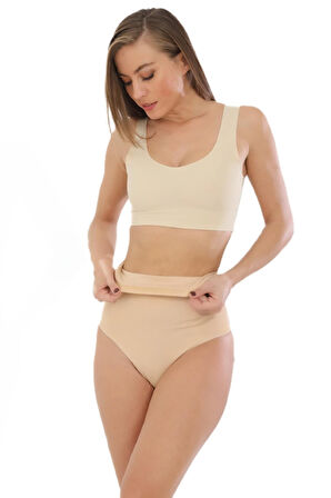Lazer Kesim Yüksek Bel Slip Korse Kadın