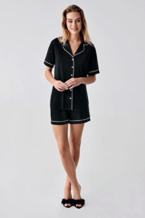 Freshness 324 Kadın 4'lü Sabahlıklı Şorlu Pijama Takımı