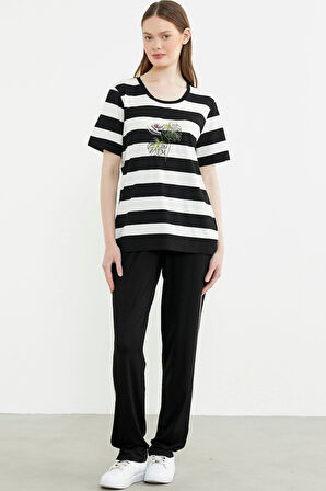 Sementa 76476 Rahat Kalıp Çizgili Pantolon Takım