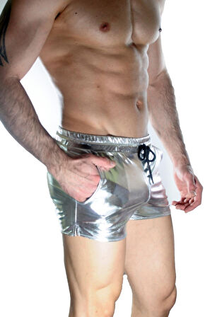 Erkek Gümüş Lame Short