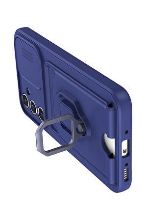 Samsung Galaxy A26 Kılıf Zuma Kartvizitli Yüzüklü Silikon - Lacivert