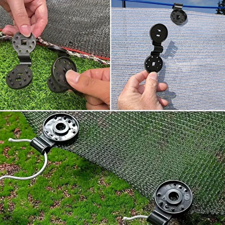 10 Adet Güneşlik Filesi Sabitleme Klipsleri, Gölgelik Bezi Ve Brandalar İçin Dayanıklı Plastik Kelepçe Kancaları