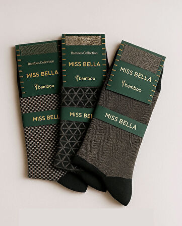 Missbella Bambu Desenli Erkek Çorap 10 Adet