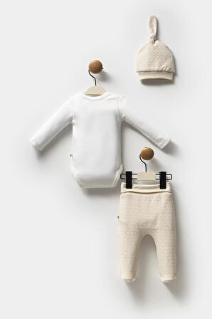 Moi Noi Şapkalı Badi Pantolon Takım Mnb5314 Bej