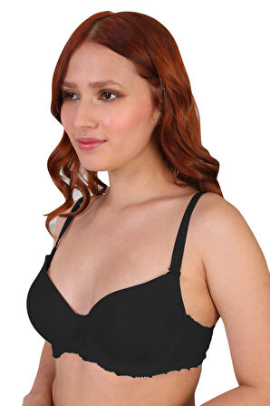 Siyah Mı 189d Pedli Dantelli Balenli Sütyen