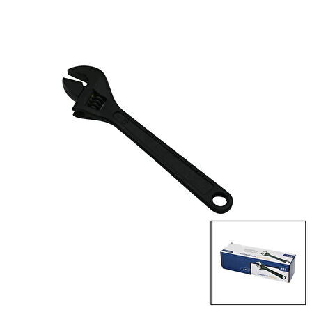 6 Adet Siyah Çelik 12 İnç 300mm Kurbağacık Anahtar Chrome Vanadium