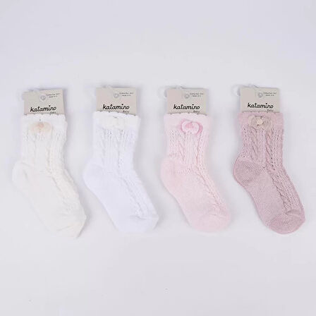 Maskot Aks File Kız Bebek Soket Çorap K43017 Asorti