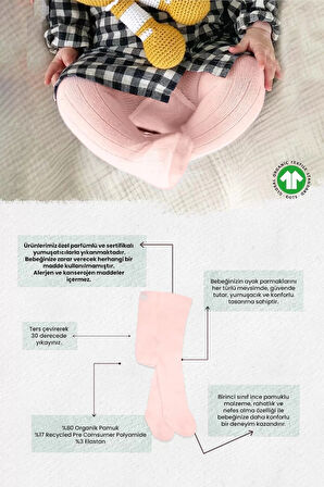 Derby Basic Tekli Penye Külotlu Çorap Bs50102b Pembe