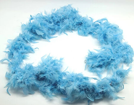 Bebek Mavisi Kabarık Tüylü Otriş Boa Dekorasyon Tüy 180 Cm