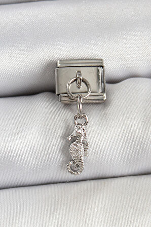 316L Çelik Sallantılı Deniz Atı Model Gümüş Renk Nomination Charm - TJ-BC1456