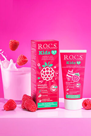 R.O.C.S.Kids Ahududu Smoothie Tadında Florürsüz Diş Macunu 45 Gr