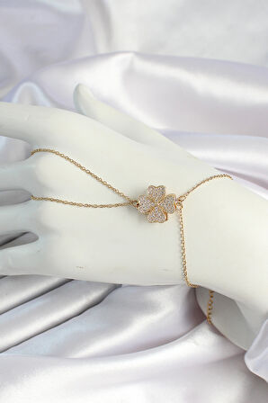 316L Çelik Gold Renk Zincirli Dönen Yonca Figürlü Şahmeran - TJ-SN653