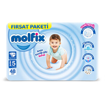 Molfix Bebek Bezi Fırsat Paketi 5 Beden 11-18 Kg 48 Adet