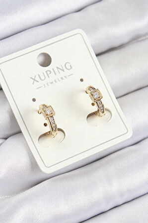 Xuping Zirkon Taşlı Kemer Model Gold Renk Kadın Küpe - TJ-BKP10852