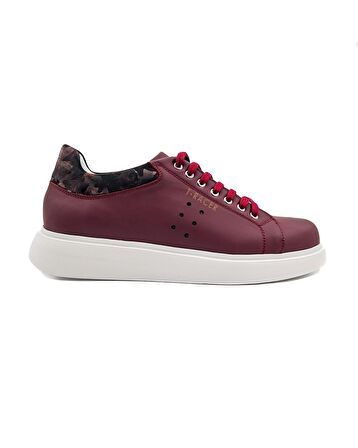 T-Racer Hakiki Deri Bordo Erkek Sneaker Numara 44