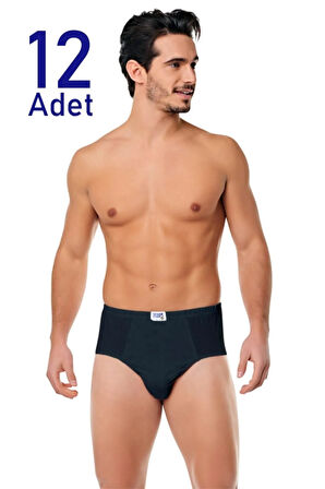 Erkek Külot Slip 12 Adet Gri