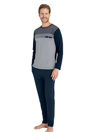 Kly O Yaka Flato Cepli Pijama Takım- 9217