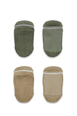 Bistyle 2'li Altı Havlu Sneakers Kaymaz Çorap 20501 Nil Bej