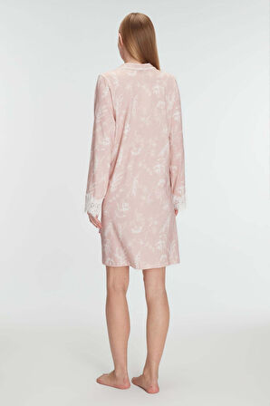 Cotton Modal Uzun Kol Gecelik