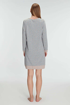 Pamuklu Uzun Kollu Gecelik