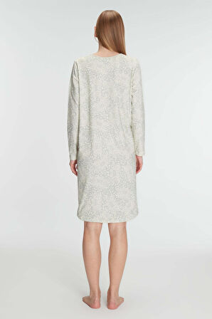 Pamuklu Uzun Kollu Gecelik