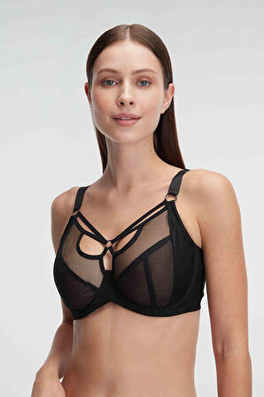 Tüllü Balenli Desteksiz Dolgusuz Yaka Detaylı Toparlayıcı Küçültücü Sütyen