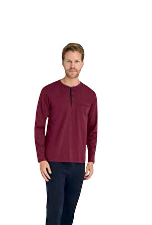 Kly Midi Yaka Erkek Uzun Kollu Kışlık Pijama 9250