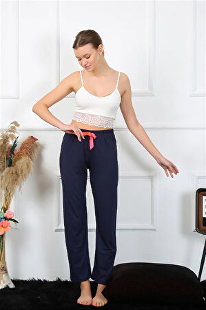 Giyim Kadın Pamuklu Alt Pijama Lacivert