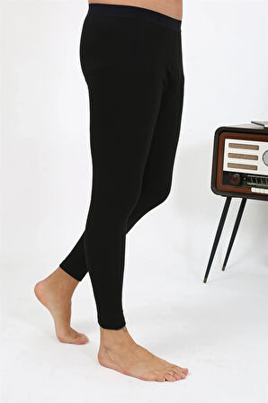 Giyim Erkek Termal Tayt Kışlık Tek Alt İçlik Siyah