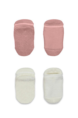 Bistyle 2'li Altı Havlu Sneakers Kaymaz Çorap 20501 Ekru Pudra