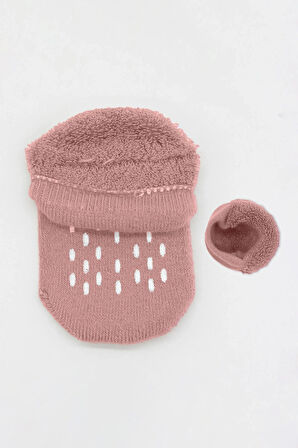 Bistyle 2'li Altı Havlu Sneakers Kaymaz Çorap 20501 Ekru Pudra