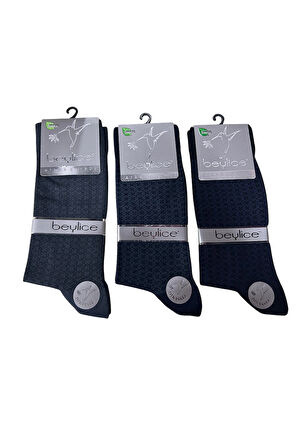 Beylice Desenli Bambu Dikişsiz Erkek Çorabı -sıkmayan Lastik- Tavşan Kulağı Kavrayan Topuk 12 Adet