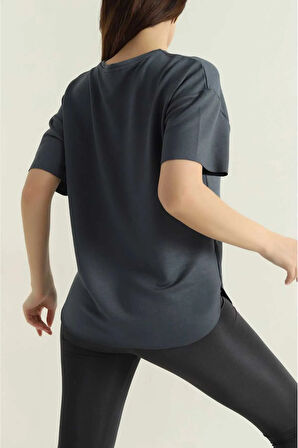 Oversize Kısa Kollu Kadın T-Shirt-Al@