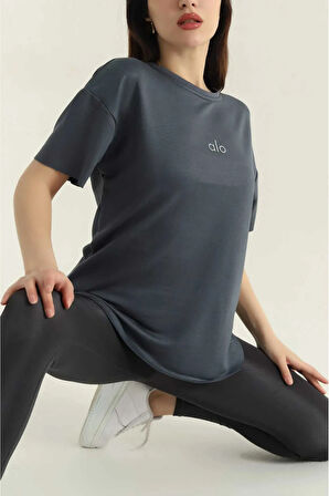 Oversize Kısa Kollu Kadın T-Shirt-Al@