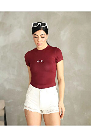 Al@ Kabartmalı Basic Andrasit Kadın T-Shirt Body