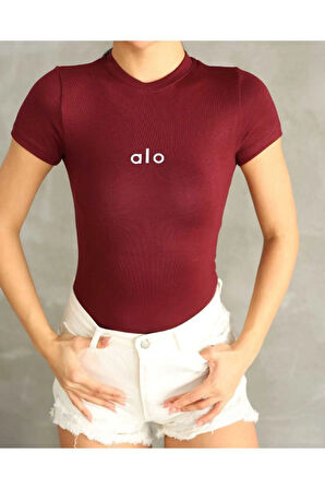 Al@ Kabartmalı Basic Andrasit Kadın T-Shirt Body