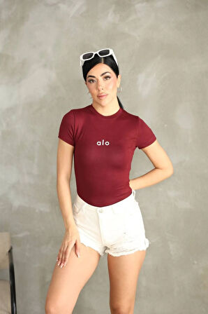 Al@ Kabartmalı Basic Andrasit Kadın T-Shirt Body