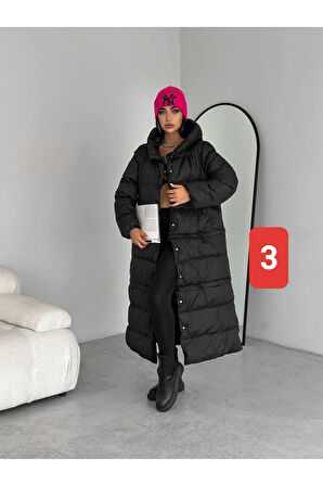 Kadın Şişme Mont Üç Boy Kullanılabilir.Fermuarlı.Kapüşonlu