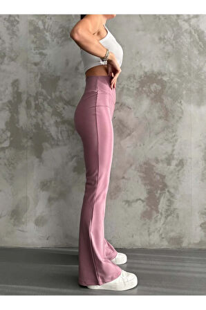 Kadın Tayt. İspanyol Paça, Yüksek Bel, Toparlayıcı, İç göstermez. Şardonlu Kışlık Tayt.