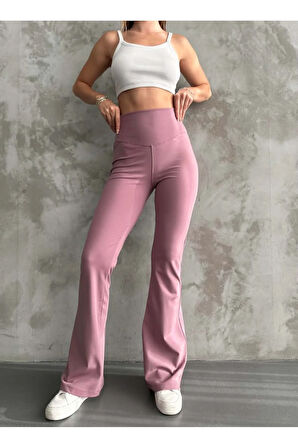 Kadın Tayt. İspanyol Paça, Yüksek Bel, Toparlayıcı, İç göstermez. Şardonlu Kışlık Tayt.