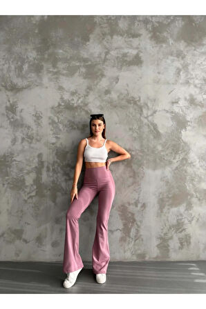 Kadın Tayt. İspanyol Paça, Yüksek Bel, Toparlayıcı, İç göstermez. Şardonlu Kışlık Tayt.