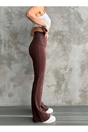 Kadın Tayt. İspanyol Paça, Yüksek Bel, Toparlayıcı, İç göstermez. Şardonlu Kışlık Tayt.