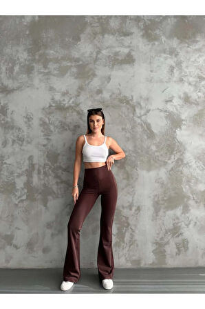 Kadın Tayt. İspanyol Paça, Yüksek Bel, Toparlayıcı, İç göstermez. Şardonlu Kışlık Tayt.