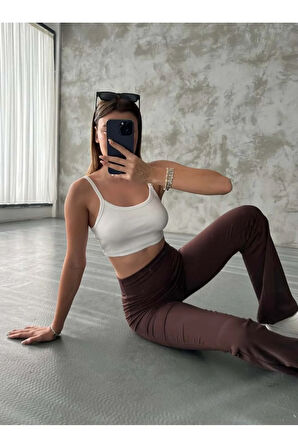 Kadın Tayt. İspanyol Paça, Yüksek Bel, Toparlayıcı, İç göstermez. Şardonlu Kışlık Tayt.