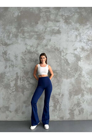 Kadın Tayt. İspanyol Paça, Yüksek Bel, Toparlayıcı, İç göstermez. Şardonlu Kışlık Tayt.