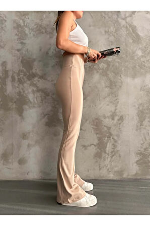 Kadın Tayt. İspanyol Paça, Yüksek Bel, Toparlayıcı, İç göstermez. Şardonlu Kışlık Tayt.