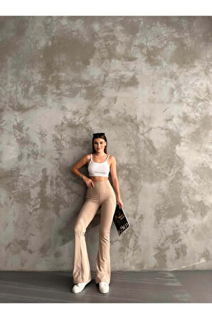 Kadın Tayt. İspanyol Paça, Yüksek Bel, Toparlayıcı, İç göstermez. Şardonlu Kışlık Tayt.